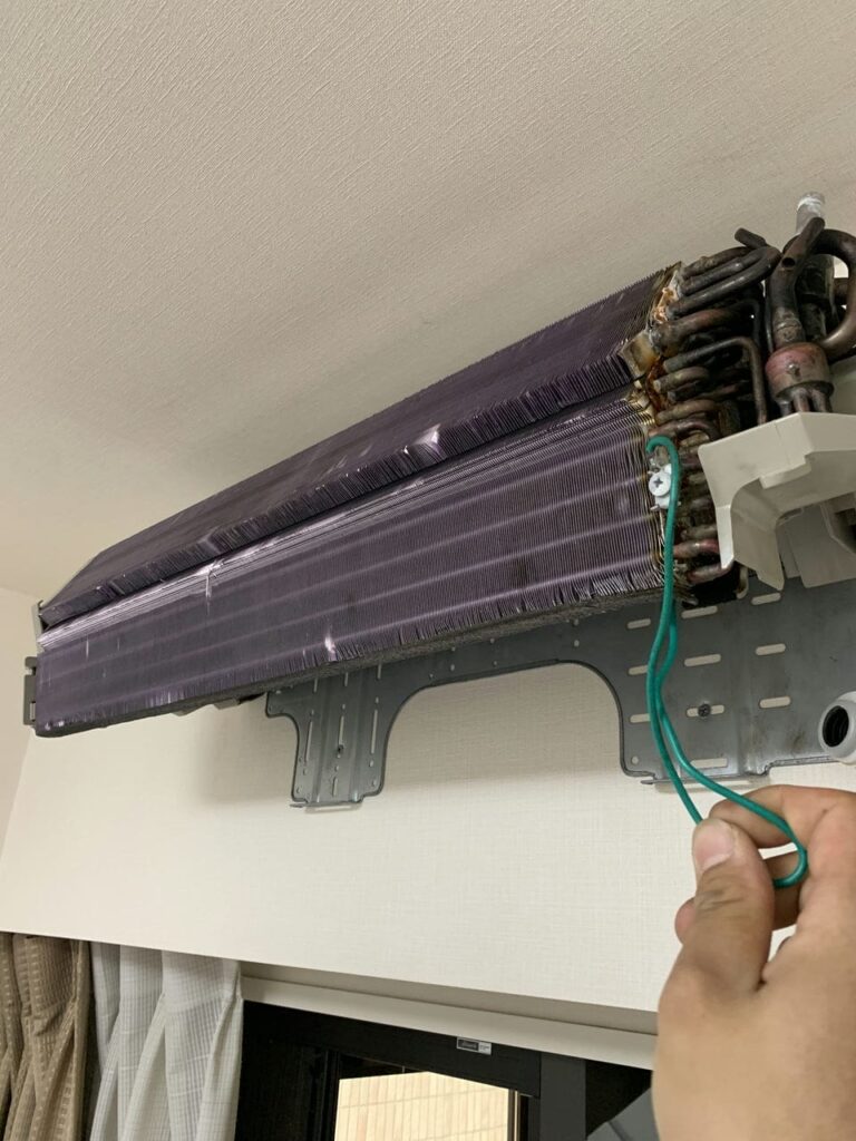 綺麗になった富士通のエアコンの熱交換器