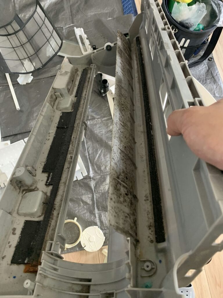 汚れているダイキンのエアコンのドレンパン
