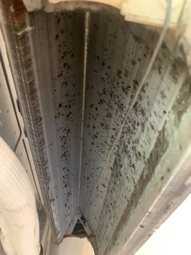 汚れているダイキンのエアコンの熱交換器