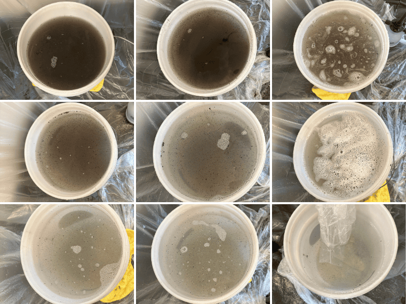 熱交換器をすすいだときに出た汚水