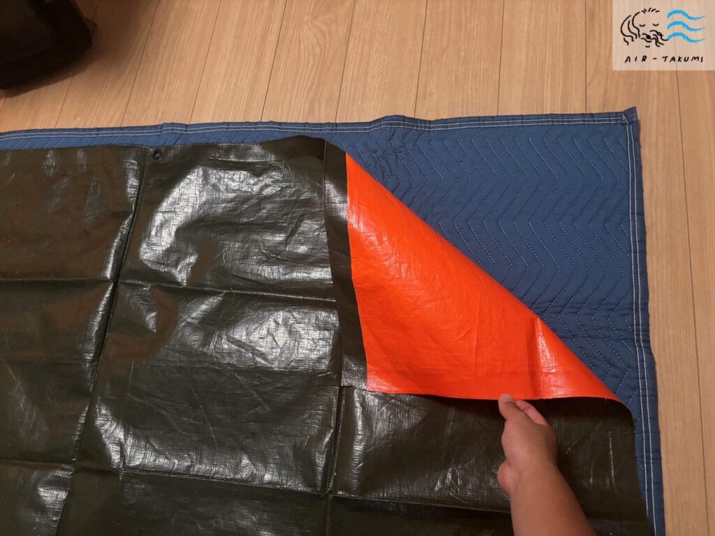 クッション製の養生シート