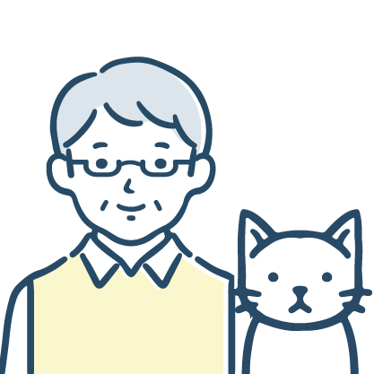 猫を飼う男性のアイコン
