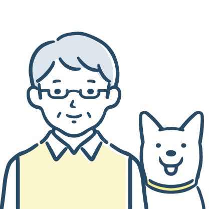 犬と一緒の男性のアイコン