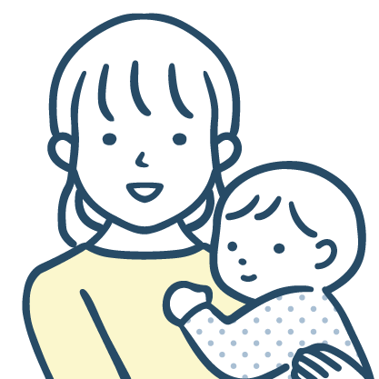 赤ちゃんを抱っこする女性のアイコン