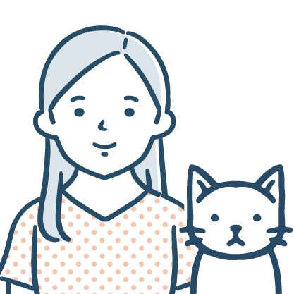 猫と一緒の女性のアイコン