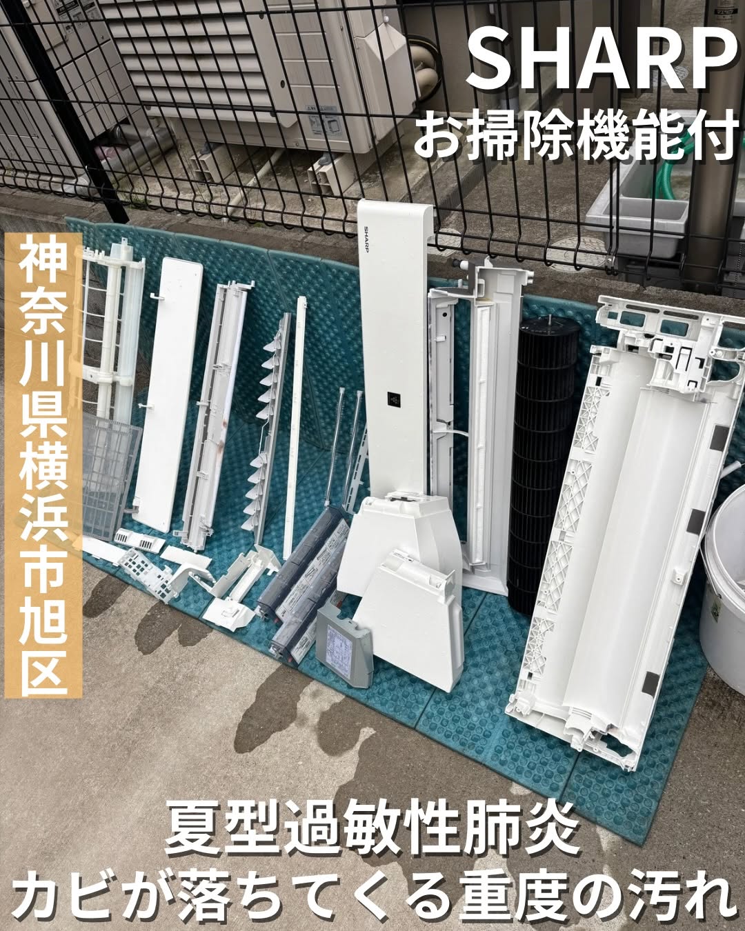 宇賀神 横浜 エアコン分解洗浄事例